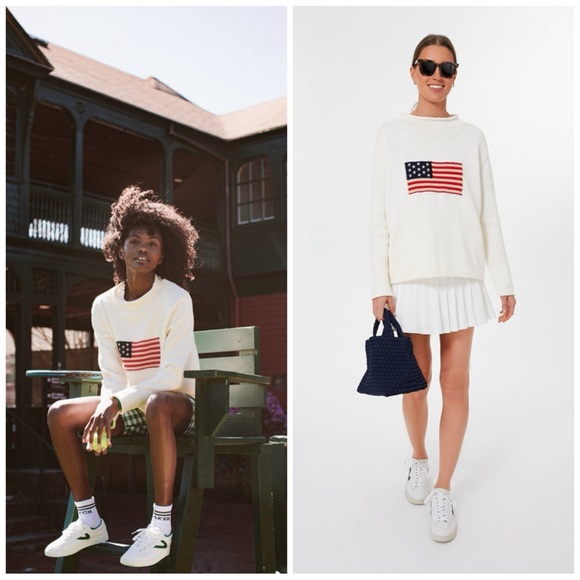 Tuckernuck Sweaters - New TUCKERNUCK Ivory Cotton Americana Sweater Szie Medium